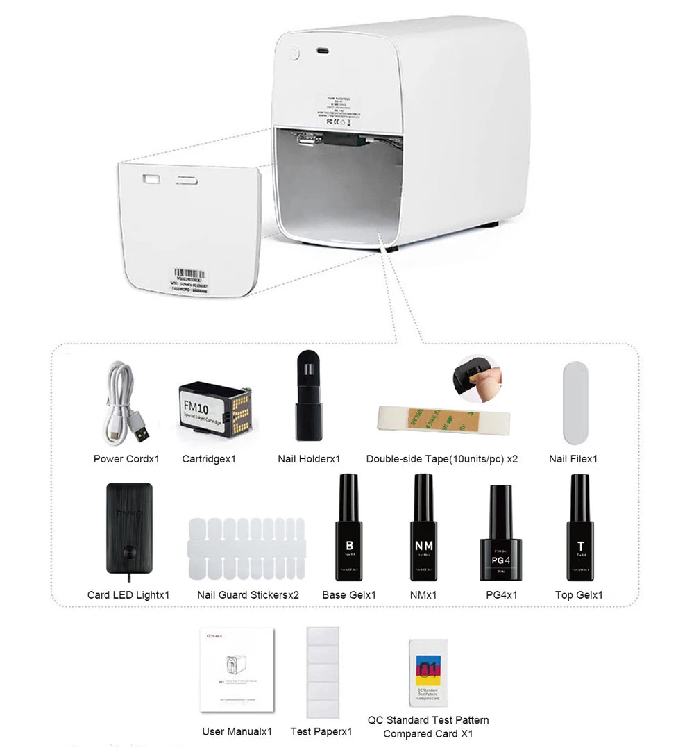 Smart Nail Printer M1 Intelligent Portable Nail Printing Machine for Home Use Out Door Service