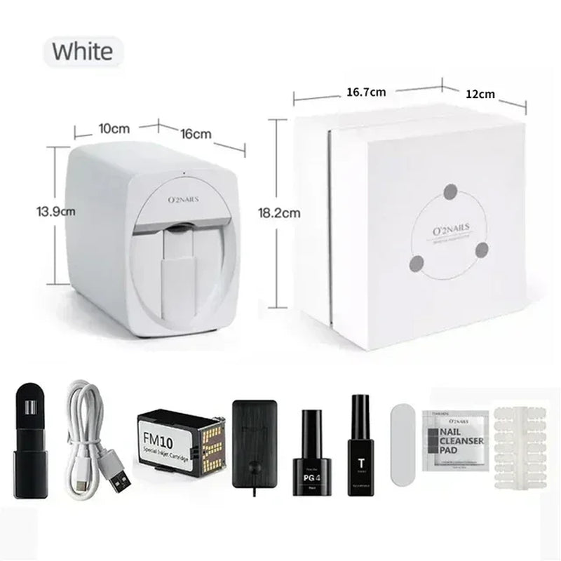 Smart Nail Printer 3D Portable Mobile Nail Painting Machine 2400DPI Printing Resolution Support Wifi/Diy for Home Nail Salon