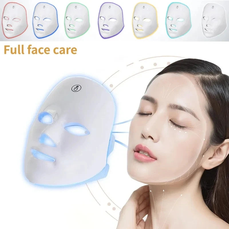 Cross-Border Rechargeable Manual Touch Test Led Beauty Mask Colorful Photon Skin Rejuvenation Beauty Instrument Facial Mask