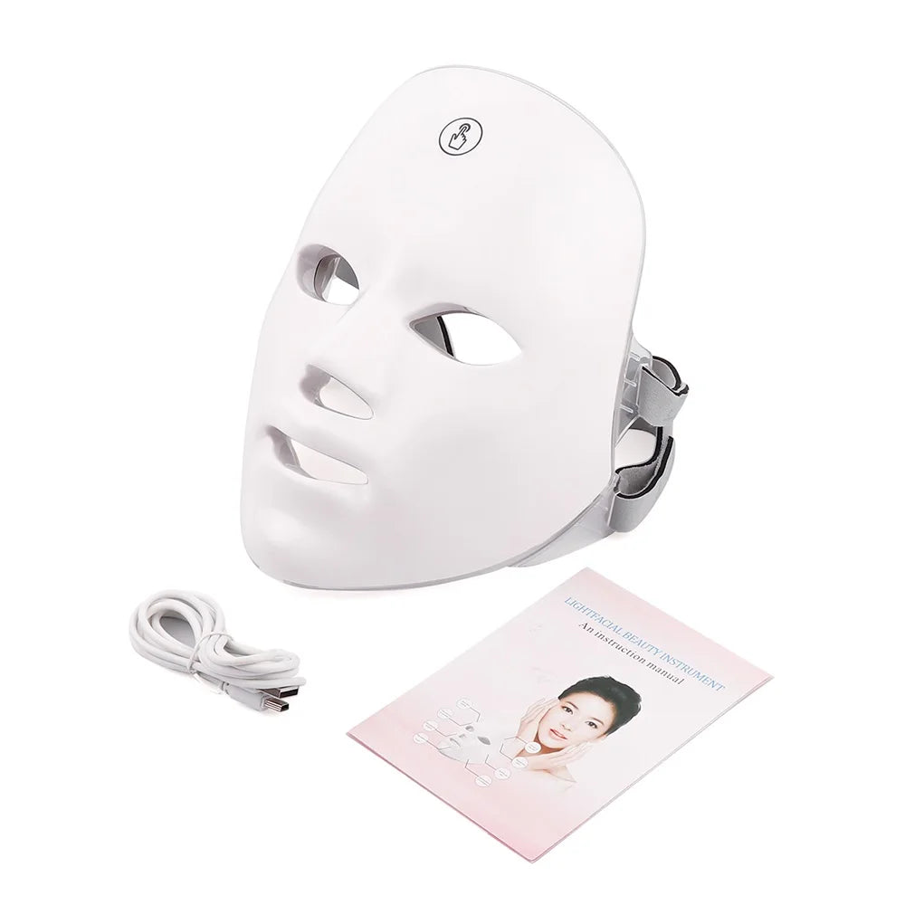 Cross-Border Rechargeable Manual Touch Test Led Beauty Mask Colorful Photon Skin Rejuvenation Beauty Instrument Facial Mask