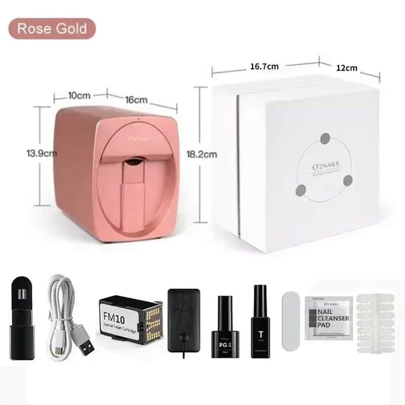 Smart Nail Printer 3D Portable Mobile Nail Painting Machine 2400DPI Printing Resolution Support Wifi/Diy for Home Nail Salon